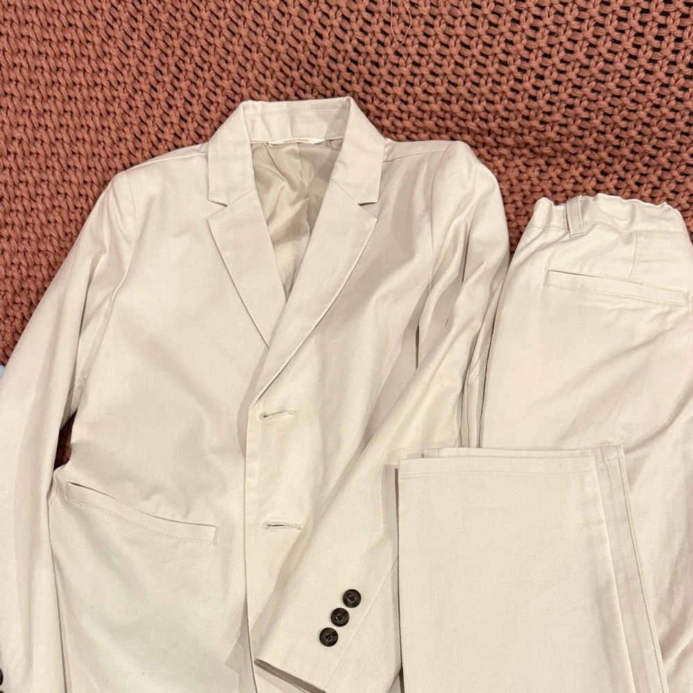 Cat & Jack boys Light Beige Suit Set